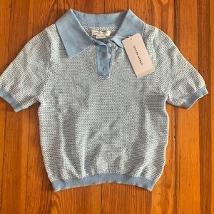 XS Contrast trim knitted polo shirt from URBAN REVIVO.